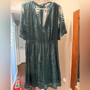 Haute Monde Teal Lace Dress